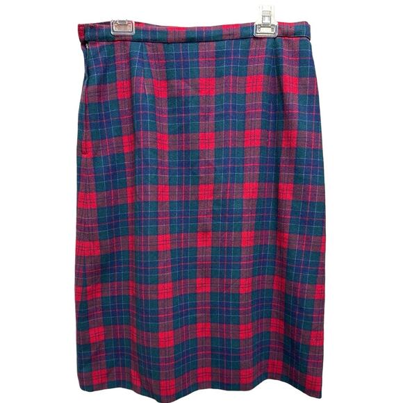 Vintage Pendleton Plaid Tartan Pure Virgin Wool A Line Holiday Size Large - Picture 3 of 10